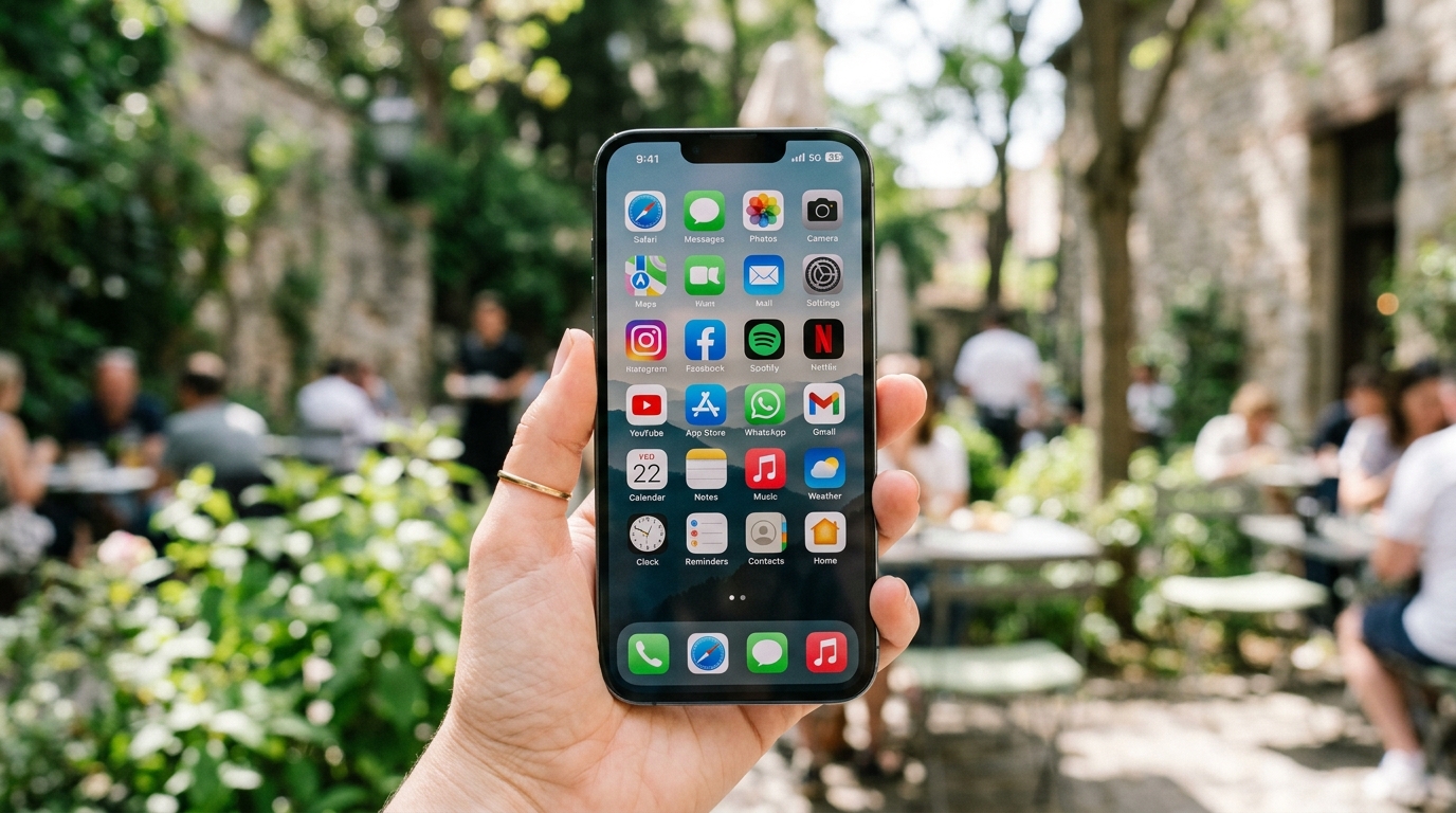 Ekran smartfona z aplikacjami i sklepem App Store